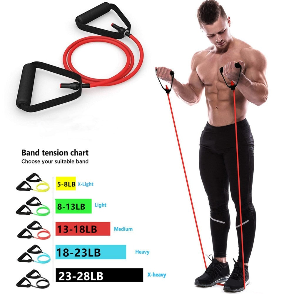 5 Levels Resistance Bands with Handles Yoga Pull Rope Elastic