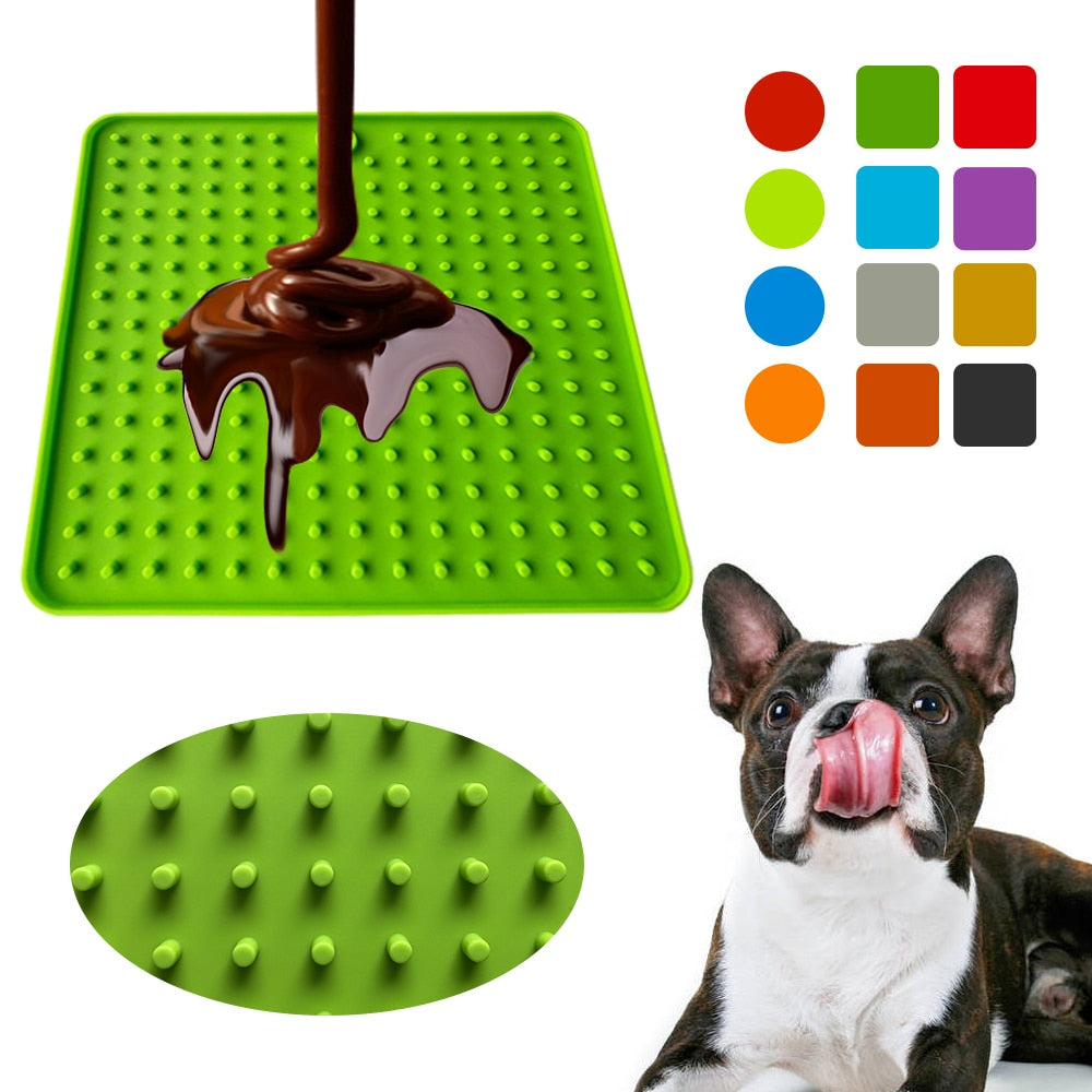 Slow Food Dish Silicone Lick Mat for Dogs, Dog Feeding Mat