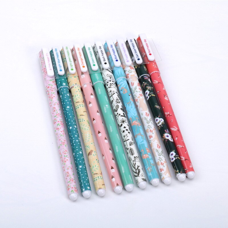 20/10 Pcs Set Kawaii Unicorn Flamingo Gel Pen Cartoon Cute pens for Writing  Stationery Girls Gifts Learning school Office pens