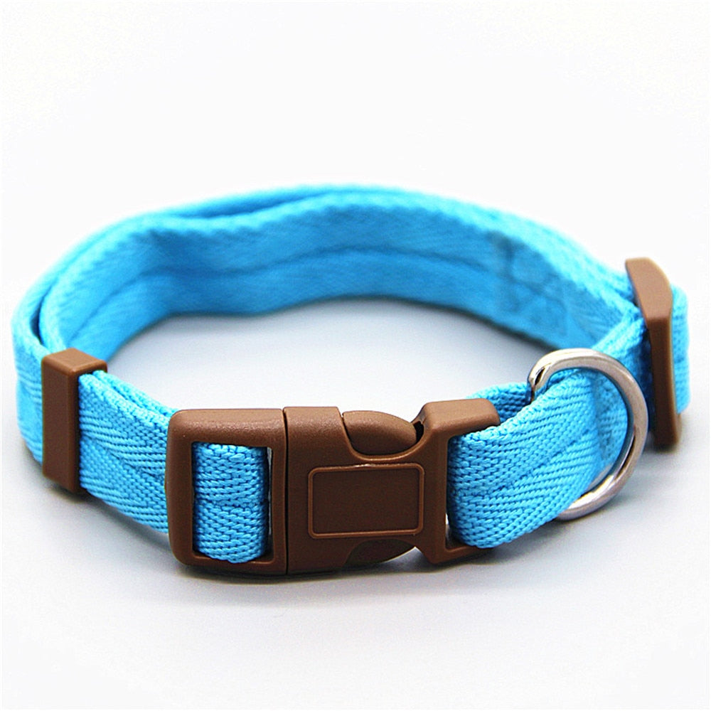 Dog collar Nylon 7 colors are optional neck strap Adiustable 4 sizes for small and medium dogs puppies.Also pet cats,kitten pet