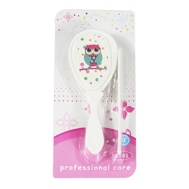 2pcs / Set Newborn Baby Cartoon Hair Brush Soft Baby Comb Head Scalp Massager Tool Set Baby Kids Hair Care Baby Hair Brush Comb