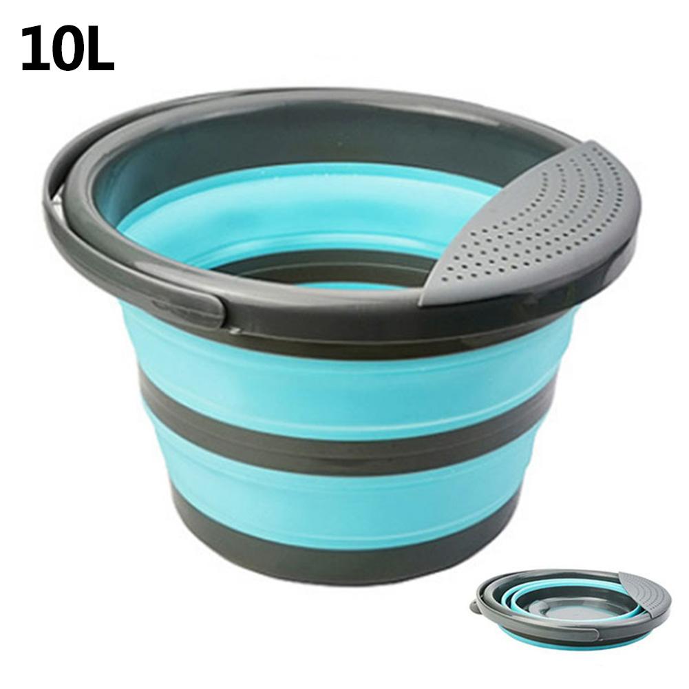 4L/10L Collapsible Bucket Portable Folding Bucket Water Bucket Container with Sturdy Handle for Backpacking Camping Outdoor
