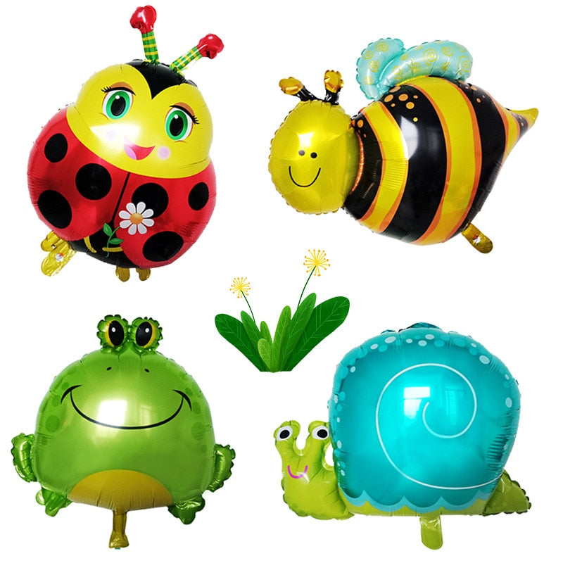 Cartoon Insect Modeling Ladybug Bees Frog Snail Aluminum Film Balloon Children Birthday Decorative Room Decorative Balloon