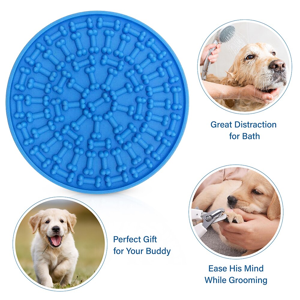 Dog Feeding Lick Mat Lick Pad Dog Water bowl For Bath Distraction Dog Dispensing Pad Pet Bathing Grooming Training