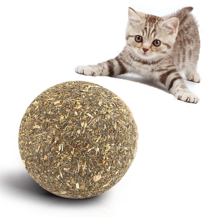 1PC 3.2CM Pure Natural Catnip Ball Safety Healthy And Edible Catnip Chase Toy Emotionally Soothing Cat Hair Cleaning Pet Supplie