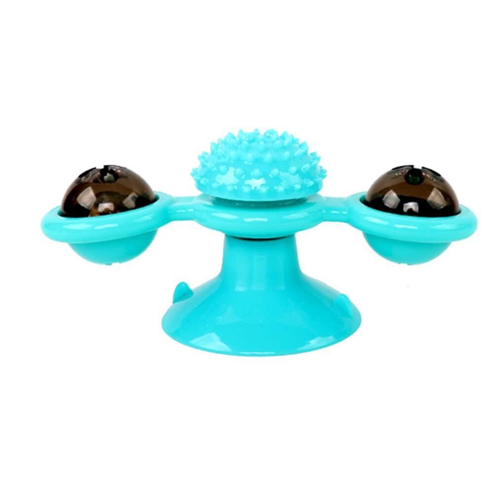Pet Toy Whirling Scratching With Led Ball Teasing Interactive Massage Cat Games Kitten Turntable Pet Tickle Windmill Cat Toy