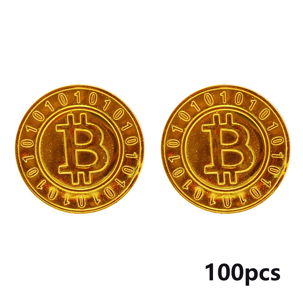 100pcs Plastic Pirate Gold Coins Colorful Gold Treasure Coins For Play Favor Party Supplies Pirate Party Treasure Hunt Game