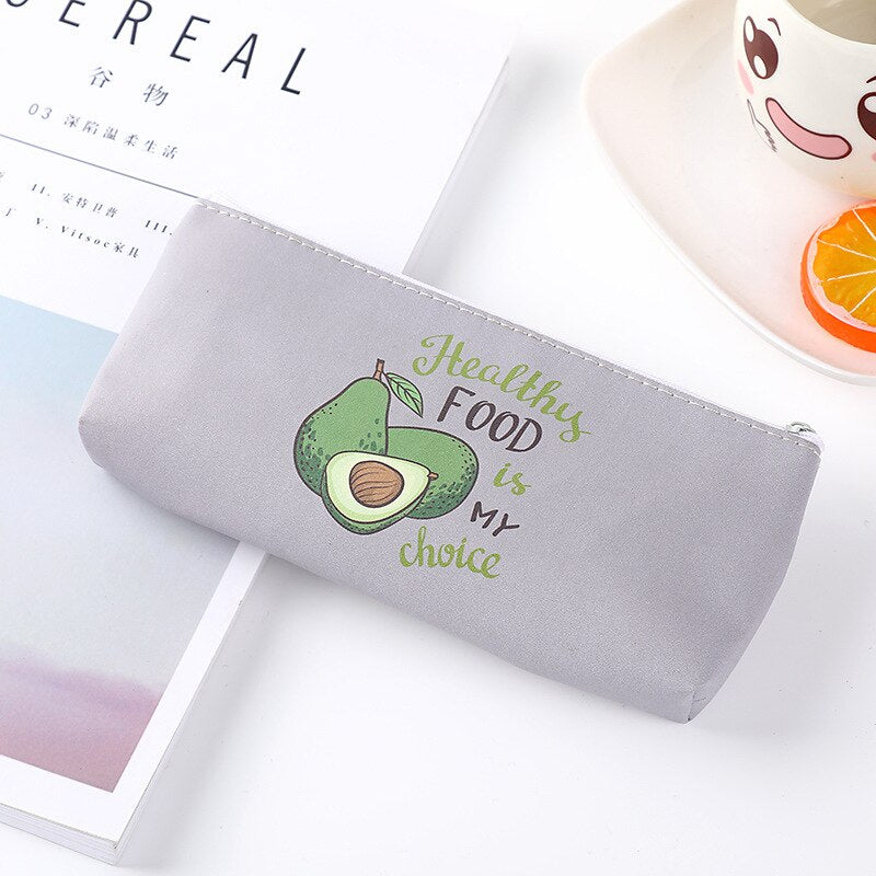 Kawaii Pencil Case Small Fresh Print Gift Estuches School Pencil Box Pencilcase Pencil Bag Avocado School Supplies Stationery