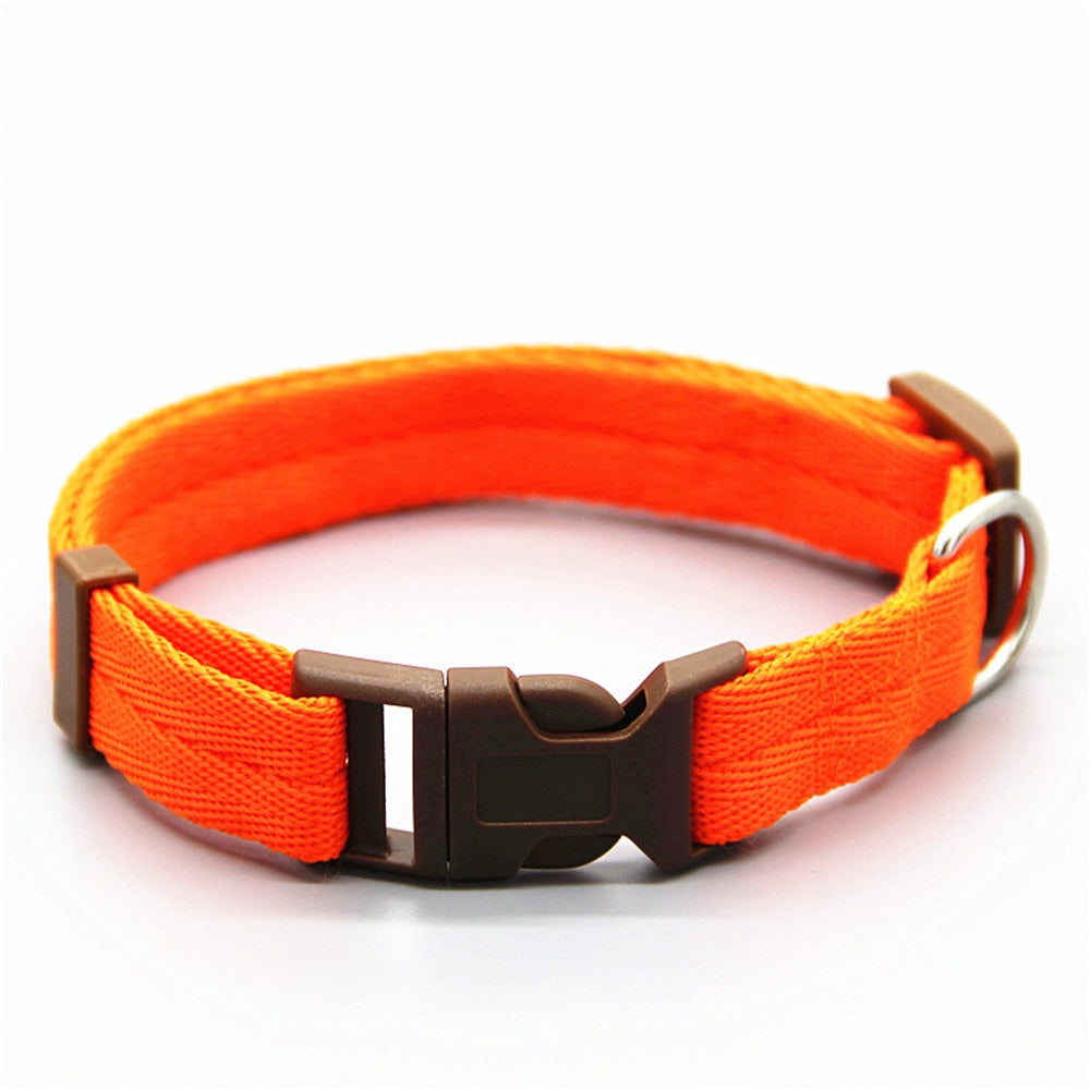 Dog collar Nylon 7 colors are optional neck strap Adiustable 4 sizes for small and medium dogs puppies.Also pet cats,kitten pet