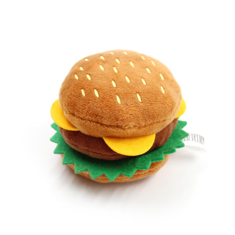 Dog Plush Toy Emulational Hamburger Chicken Leg French Fries Plush Food Dog Toy With Funny Sound