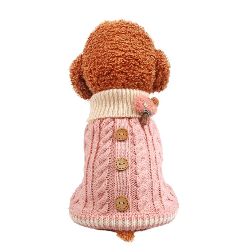 Small Dog Cat Knited Sweater Dog Jumper with Cartoon Design Puppy Hoodie Winter Warm Clothes Apparel
