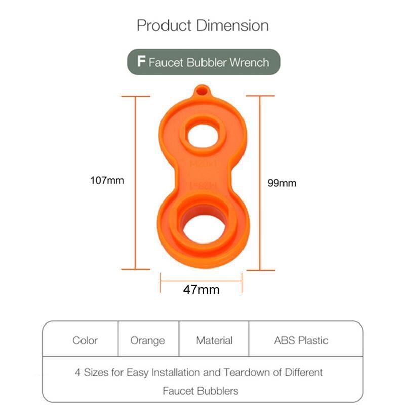 Water Outlet Universal Wrench Faucet Bubbler Wrench Disassembly Cleaning Tool Four Sides Available Bubbler Yellow Wrench