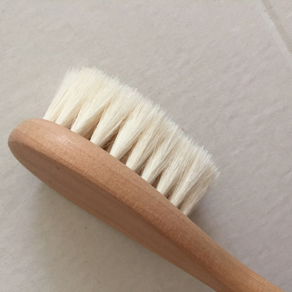 Baby Natural Wool Wooden Brush Comb Newborn Hair Brush Infant Head Massager Portable Baby Comb Hair Bath Brush Comb