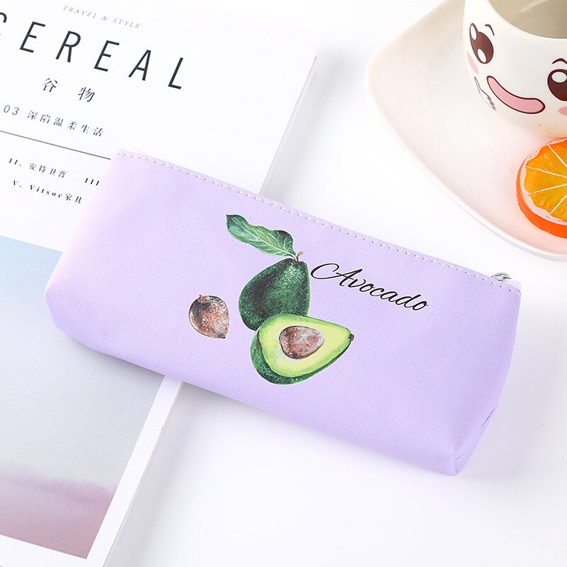 Kawaii Pencil Case Small Fresh Print Gift Estuches School Pencil Box Pencilcase Pencil Bag Avocado School Supplies Stationery