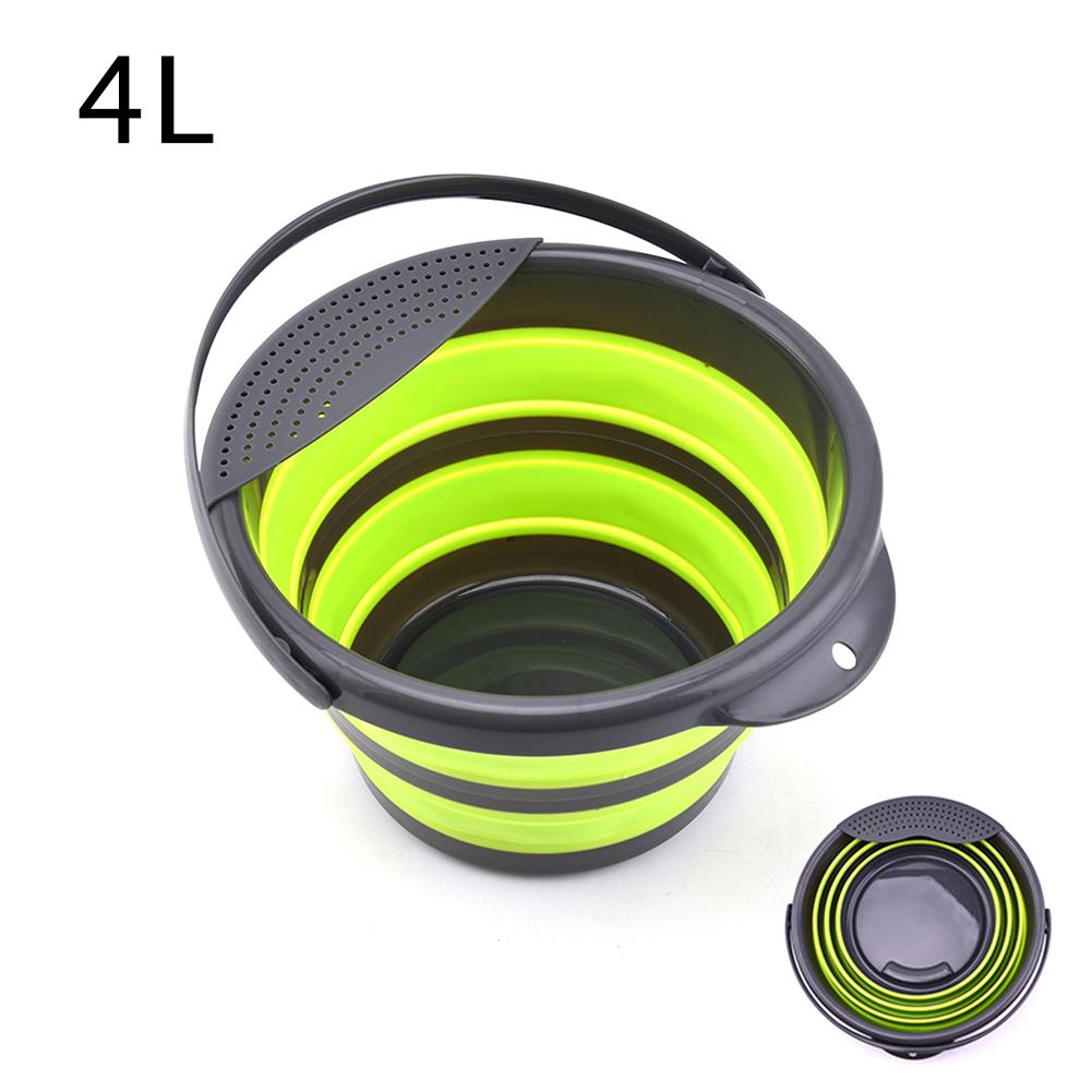 4L/10L Collapsible Bucket Portable Folding Bucket Water Bucket Container with Sturdy Handle for Backpacking Camping Outdoor