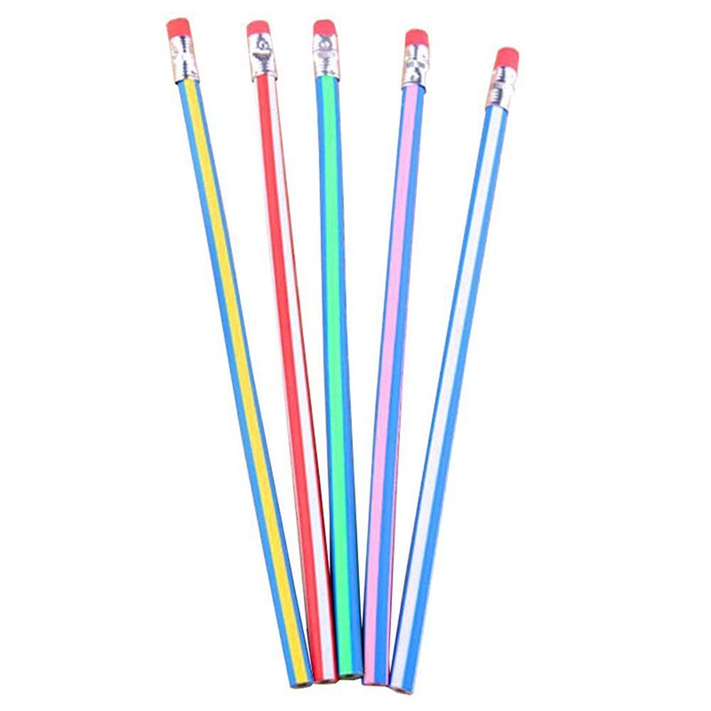 Flexible Soft Pencil With Eraser Colorful Magic Flexible Pencil Bendable Pencil Stationery Student Pencils School Office Supply