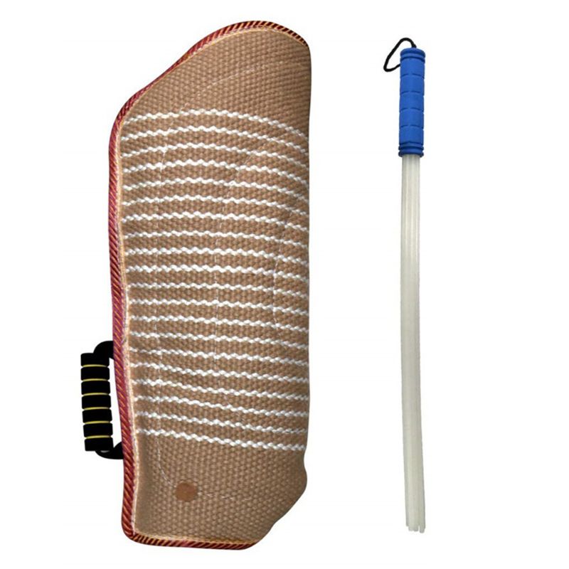 Professional Dogs Bit Training Arm Sleeve with Whip Agitation Stick Arm Protect