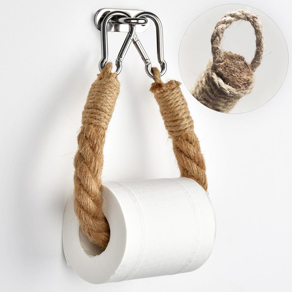 Rope hemp rope handmade retro tissue holder toilet roll holder creative wall hanging 40/50/60/70cm