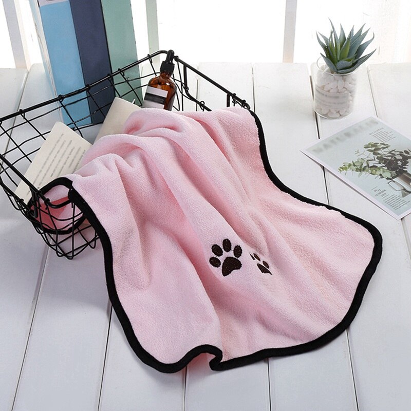 Pets Dog Bath Towels Perros For Dogs Cat Puppy Microfiber Super Absorbent Pet Drying Towel Blanket With Pocket Cleaning Supply