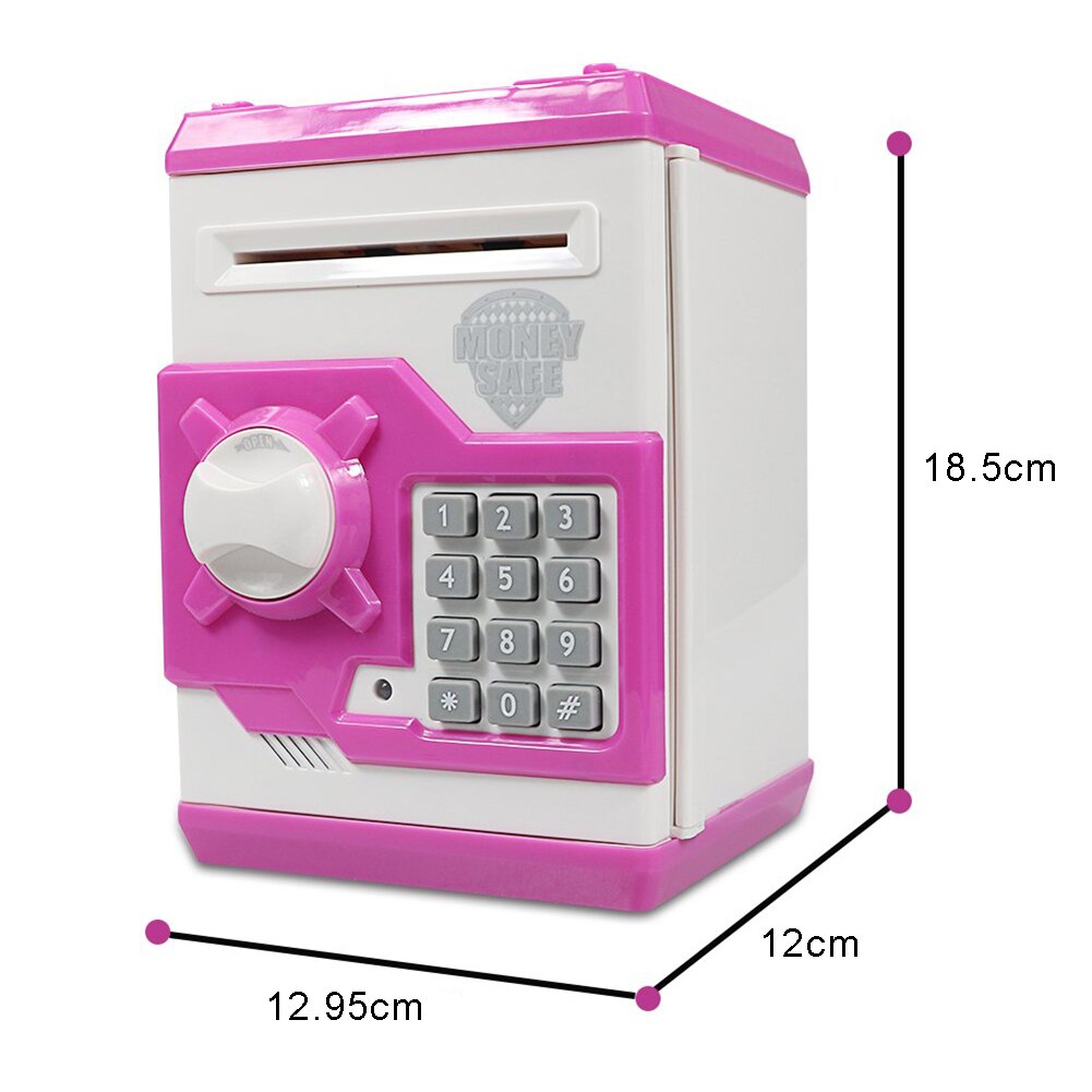 Automatic Electronic Piggy Bank ATM Password Money Box Cash Coin Saving Box Automatic Deposit Banknote Toys ATM Bank Safe Box