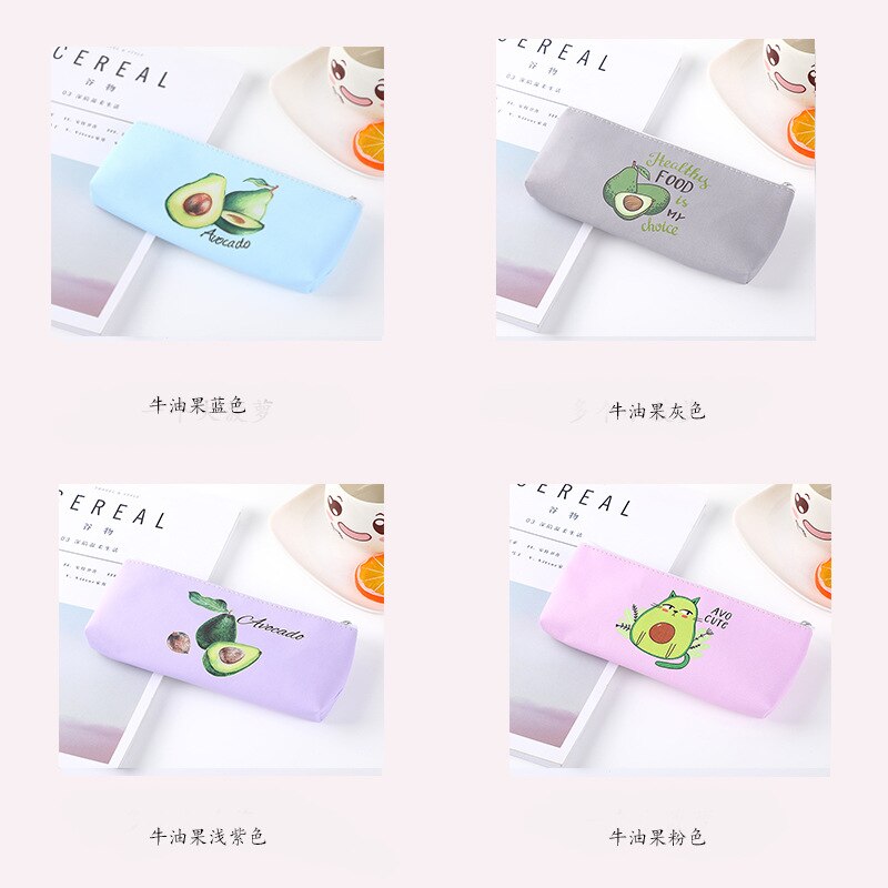 Kawaii Pencil Case Small Fresh Print Gift Estuches School Pencil Box Pencilcase Pencil Bag Avocado School Supplies Stationery