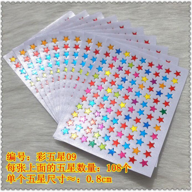 10 Sheets/Pack Of Children'S Gold-Plated Award Glitter Stickers Mother Teacher Praise Label Award Five-Pointed Star Love Sticker