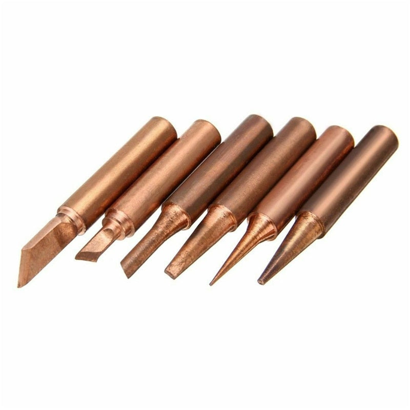 for Soldering Station Pure Red Copper Diamagnetic 900M-T 936 Solder Iron Tips Lead-Free Lower Temperature Soldering Welding Tool