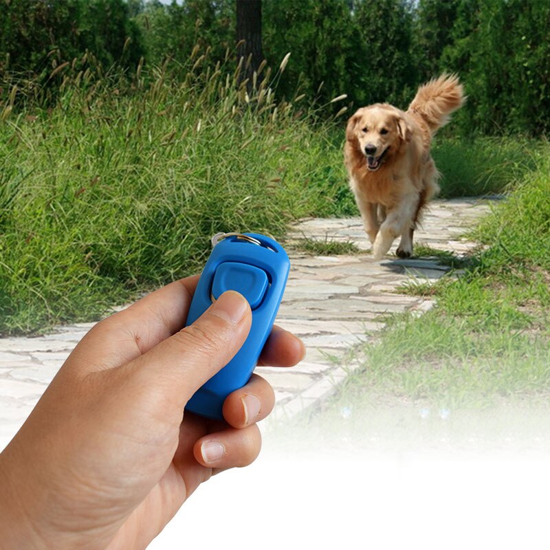 Pet Dog Training Clicker Plastic Dogs Click Trainer Aid Too Adjustable Wrist Strap Sound Key Chain Teaching Tools