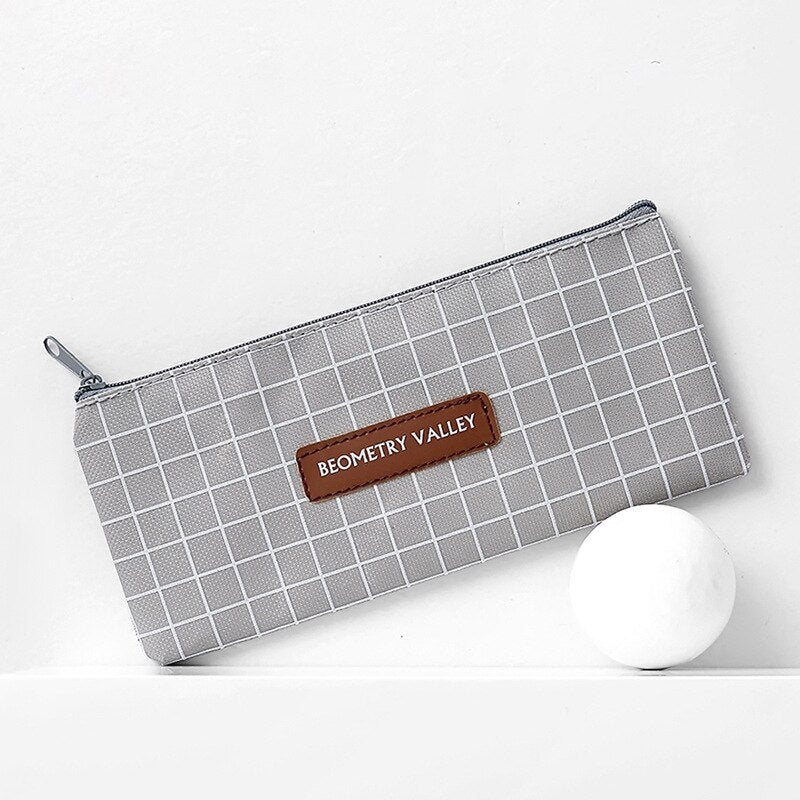 Cute Kawaii Canvas Pencil Case High Capacity Pen Bags Cute Letter Pencil Bags For Girls Gift School Supplies Korean Stationery