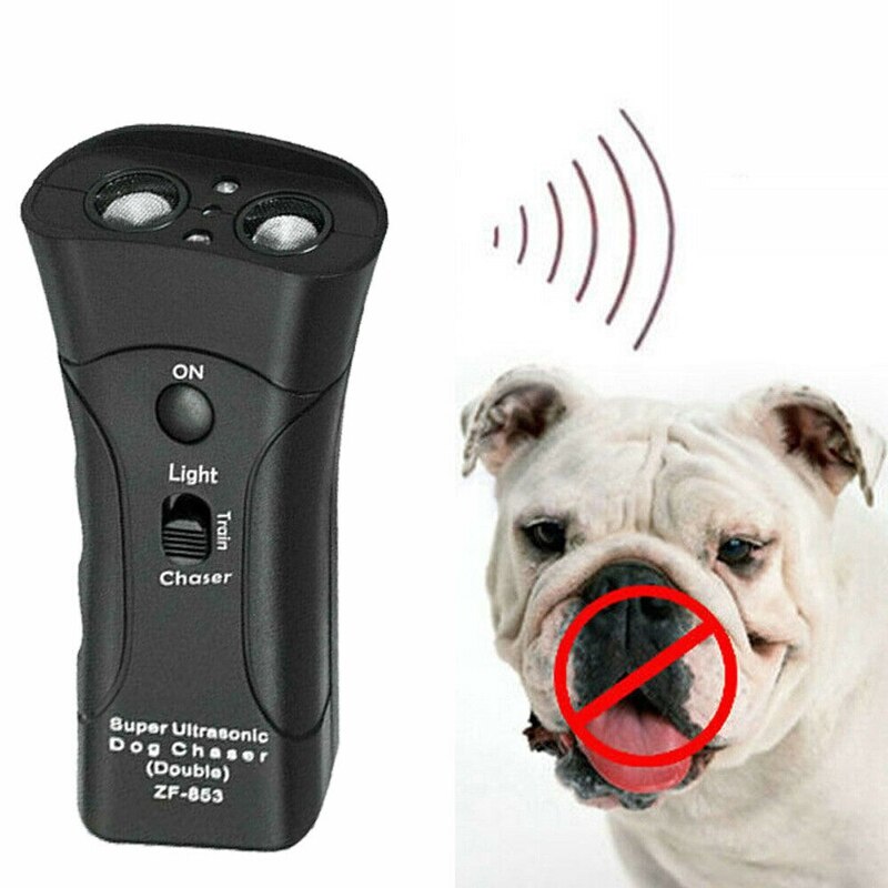 Pet Repellent Anti Dog Barking Pet Trainer LED Light Ultrasonic Gentle Chase Training Double Head Trumpet