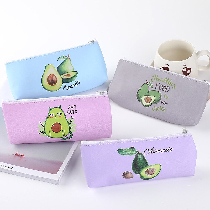 Kawaii Pencil Case Small Fresh Print Gift Estuches School Pencil Box Pencilcase Pencil Bag Avocado School Supplies Stationery