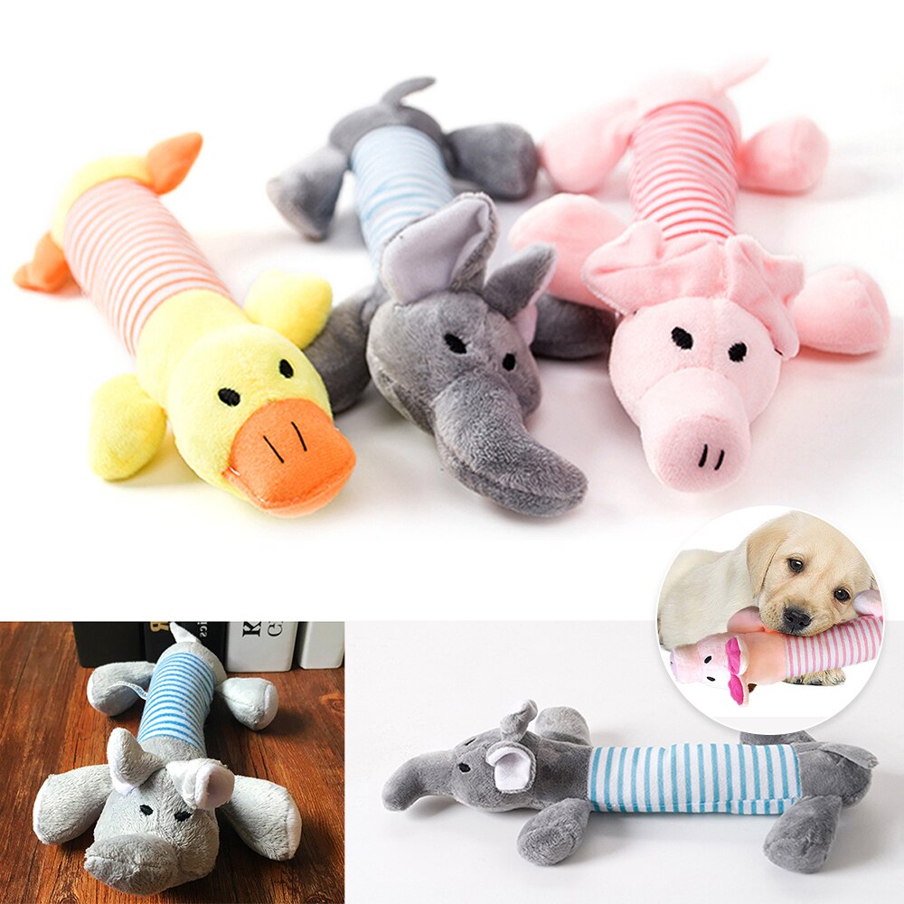 Cute Pet Dog Cat Plush Squeak Sound Dog Toys Funny Fleece Durability Chew Molar Toy Fit for All Pets