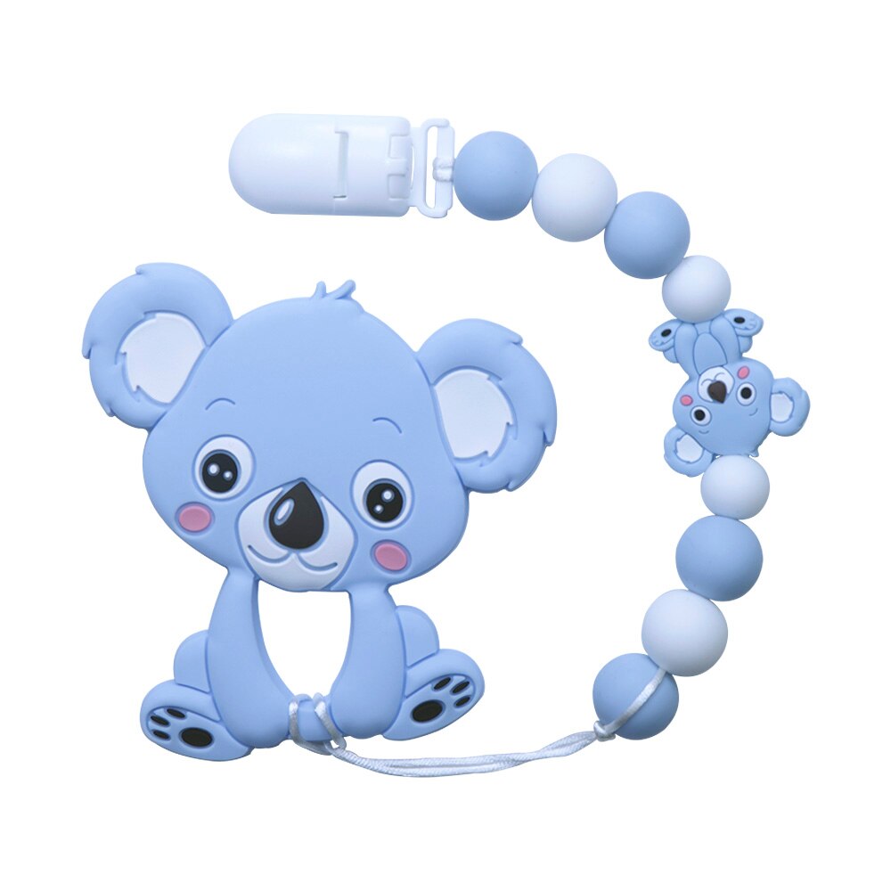 Joepada Baby Teething Necklace lovely Koala Owl Horse Cookies Baby Teether Molar Toy Gift Raccoon Food Grade Silicone Beads