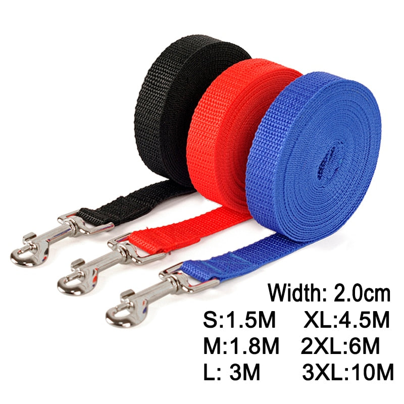 Nylon Dog Training Leashes Pet Supplies Walking Harness Collar Leader Rope For Dogs Cat 1.5M 1.8M 3M 4.5M 6M 10M