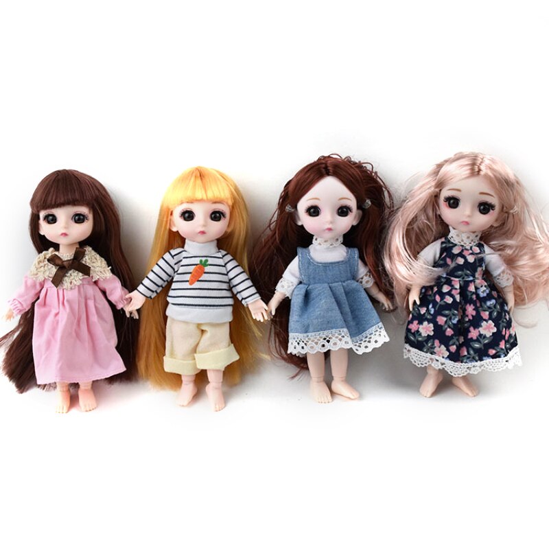 16cm big eye doll simulation princess dress up toy Movable Jointed Dolls Fashion Hair Doll Toy For Girls Dolls & Accessories