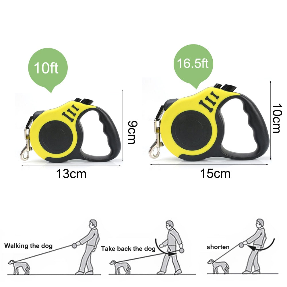 3/5M Durable Dog Leash Automatic Retractable Nylon  Cat Lead Extending Puppy Walking Running Lead Roulette For Dogs