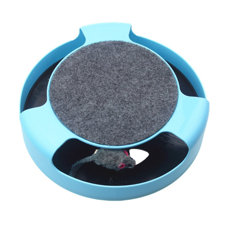 Pet Automatic Toy Tease Cats Interactive Mouse Running Along The Track Turntable Toy Smart Teasing Cat Stick Crazy Game Cat Toy