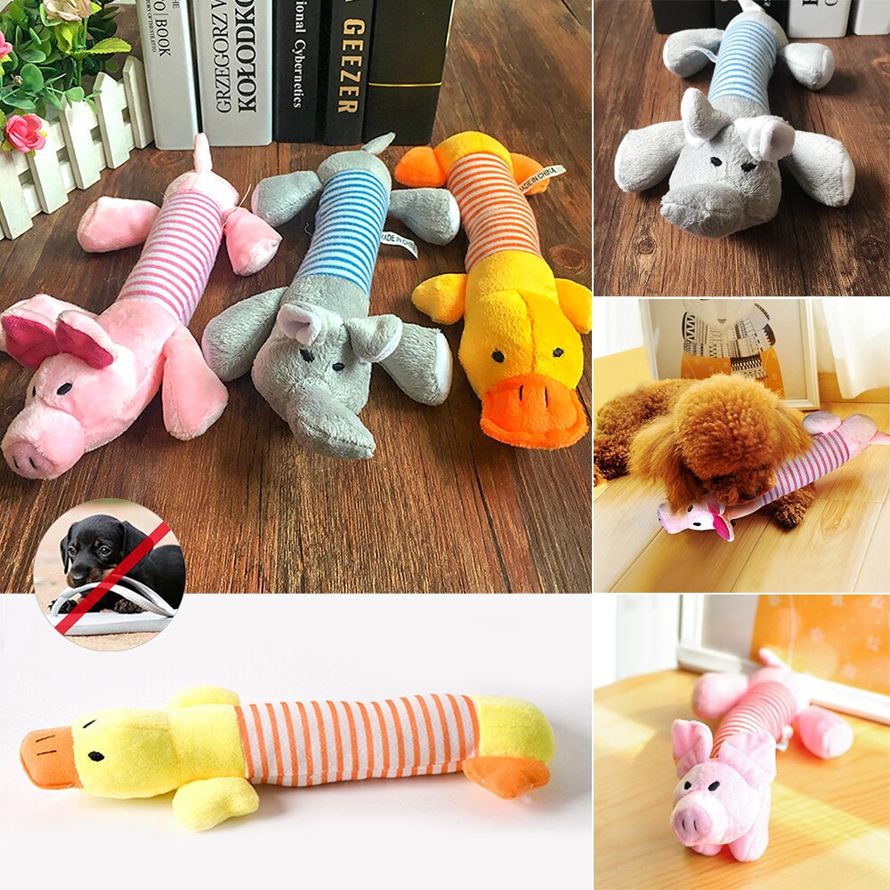 Cute Pet Dog Cat Plush Squeak Sound Dog Toys Funny Fleece Durability Chew Molar Toy Fit for All Pets