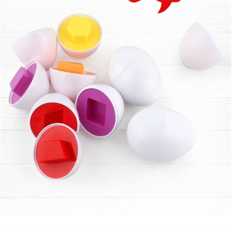 6PCS Montessori Learning Education Math Toys Smart Eggs 3D Puzzle Game For Children Popular Toys Jigsaw Mixed Shape Tools