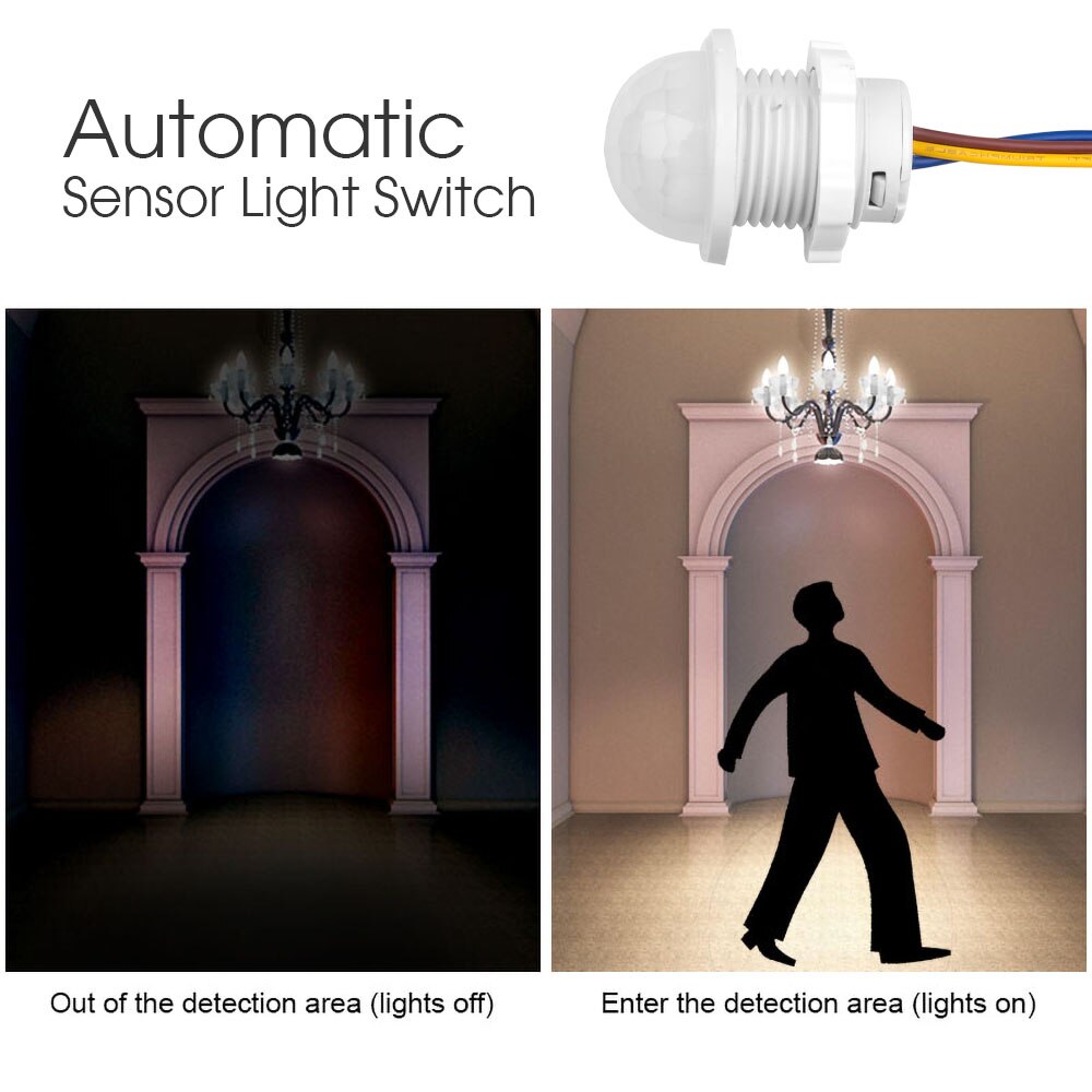 Light Switch PIR Sensor Detector Smart Switch LED 110V 220V PIR Infrared Motion Sensor Switch Auto On Off