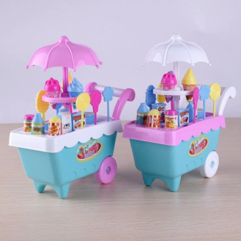 16pcs Mini Candy Ice-cream Truck Car Toy Funny Girl Soft Educational Interactive Toys