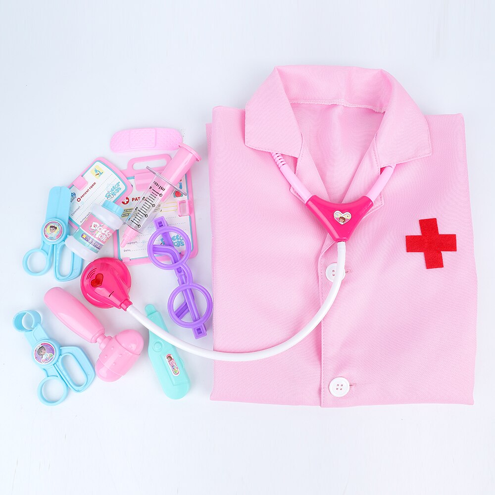 Doctor Overall and Toy Nurses Role Playing Clothing Kindergarten White Coat Performance Clothing Suitable for height under 140CM