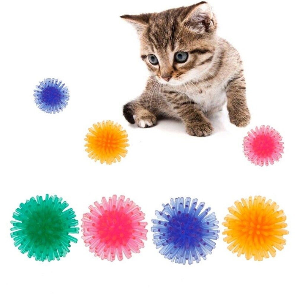 Dog And Cat Voice Attract Toys LED Light Elastic Rubber Flash Hedgehog Massage Stimulation Hand Pet Products Bouncing Ball