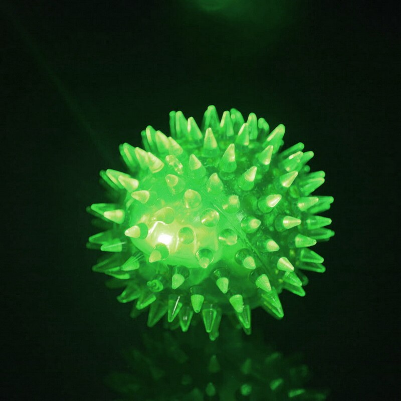 Dog And Cat Voice Attract Toys LED Light Elastic Rubber Flash Hedgehog Massage Stimulation Hand Pet Products Bouncing Ball