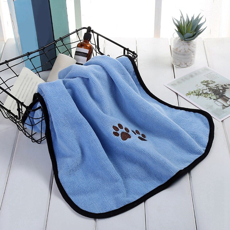 Pets Dog Bath Towels Perros For Dogs Cat Puppy Microfiber Super Absorbent Pet Drying Towel Blanket With Pocket Cleaning Supply
