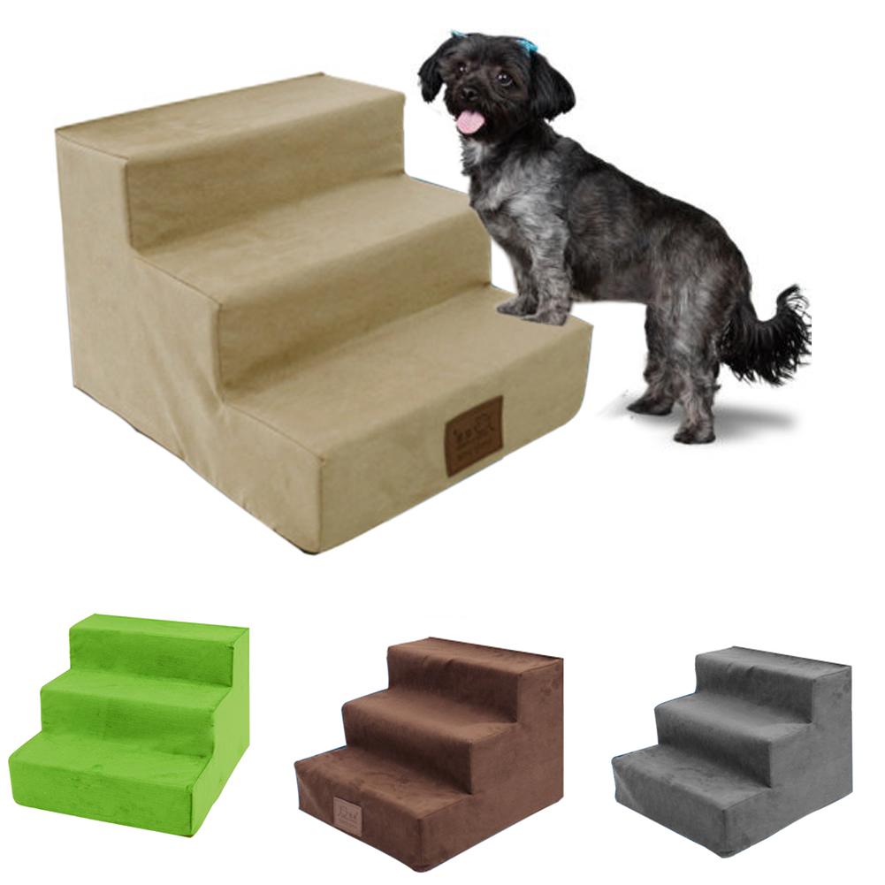Pet accessories 3-Step Dog Pet Stairs Indoor Ramp Portable Folding Puppy Ladder Bed Cushion