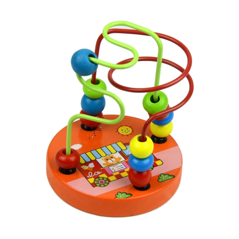 Boy Girls montessori Wooden Toys Wooden Circles Bead Wire Maze Roller Coaster Educational Wood Puzzles toddler educational toys