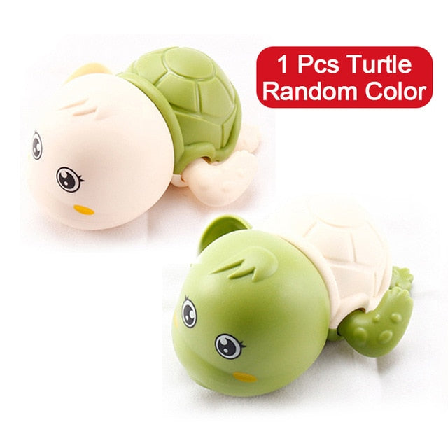 Single Sale Cute Cartoon Animal Tortoise Classic Baby Water Toy Infant Swim Turtle Wound-up Chain Clockwork Kids Beach Bath Toys