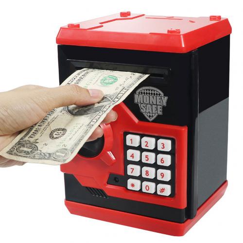 Automatic Electronic Piggy Bank ATM Password Money Box Cash Coin Saving Box Automatic Deposit Banknote Toys ATM Bank Safe Box