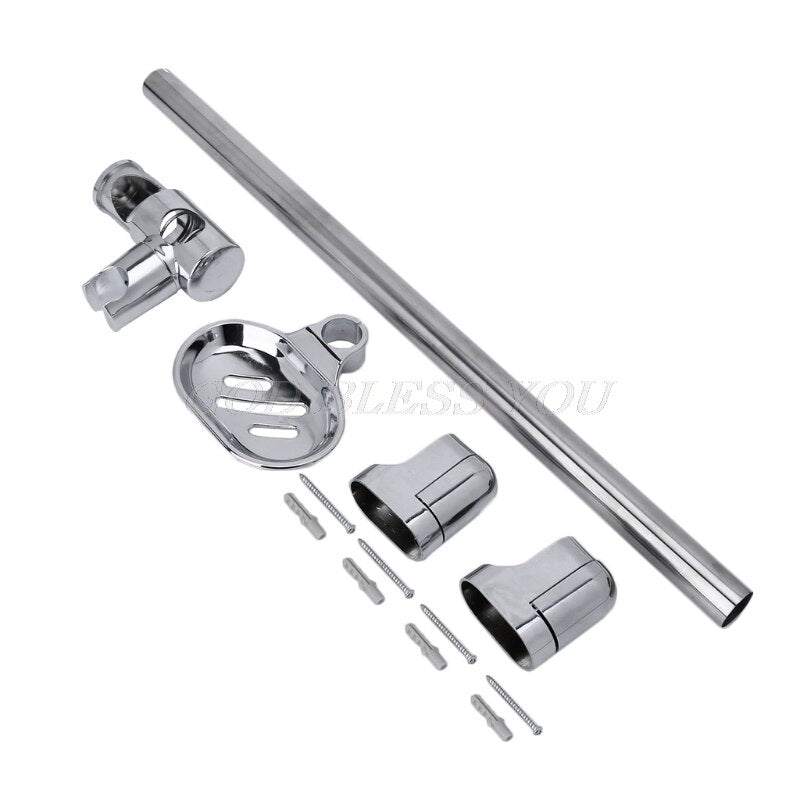 A Set Shower Rod Soap Dish Lifter Pipe ABS Lifting Frame Adjustable Head Holder Drop Shipping